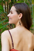 Gold with Wood Swing Drop Earrings